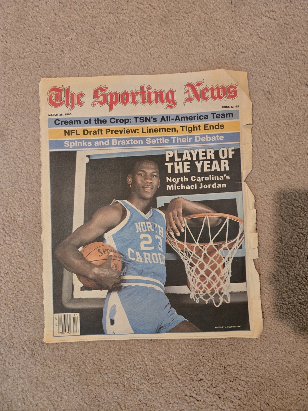 Vintage Sporting News Cover - Michael Jordan Player Of The Year 1983